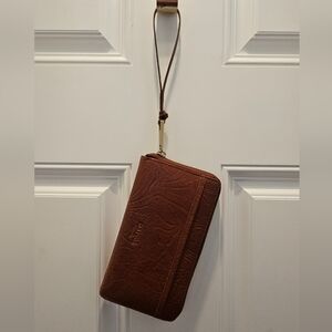 Margot Brown Wristlet Clutch